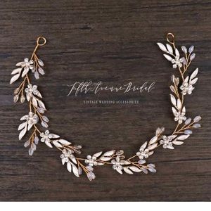 Gold bridal headband or halo.